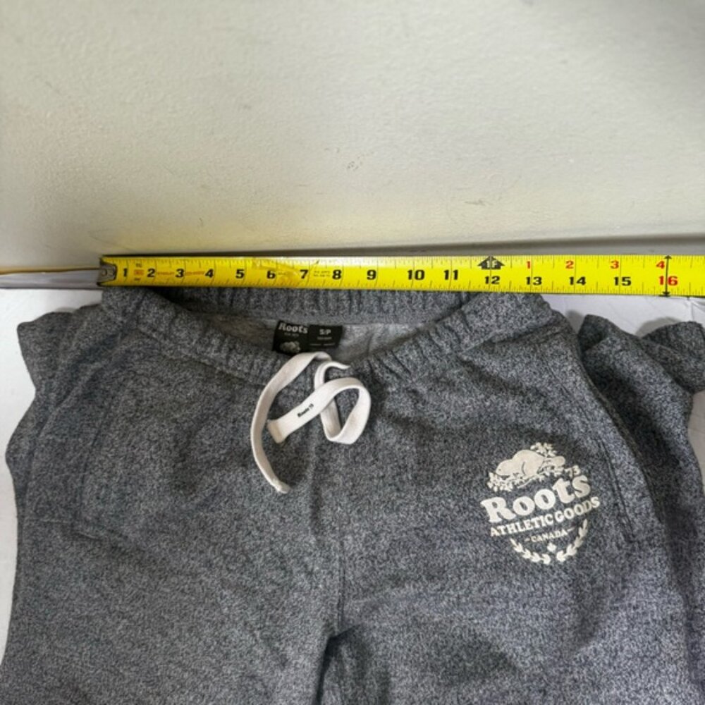 Roots Cotton Salt & Pepper Back Logo Pockets Cuff Sweatpant Track Pants Joggers - Picture 14 of 16